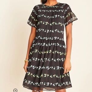 Ann Taylor Floral Smocked Shift Dress